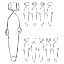 10 Pack Test Tube Clamps 5.5" Stainless Steel - Spring Loaded Heating Glass Tube Holder Tongs for Lab Experiments