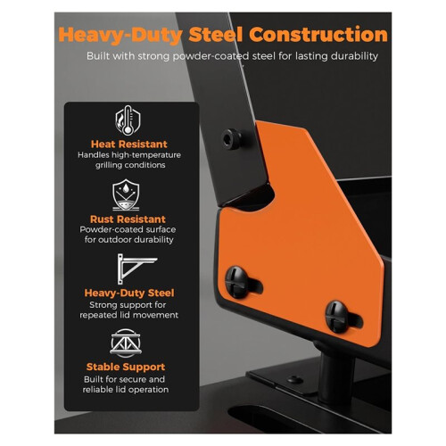 Hinge & Handle Kit for Blackstone Griddles - Effortless Flip- Hood Accessory for 28"/36"/44" Models