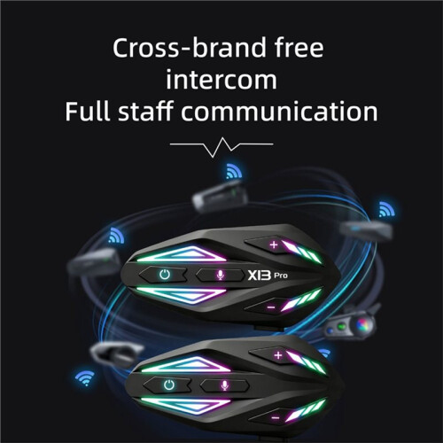 X13Pro Motorhelm  Headset Motorhelm Headset 1000m Volledige Duplex Intercom Hoofdtelefoon