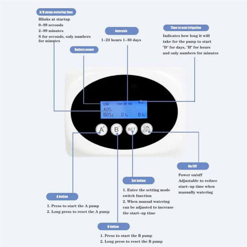 Double Pump Intelligent Drip Irrigation System Water Pump Timer Garden Solar  Plant Automatic Watering Device