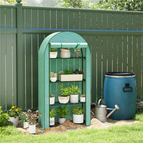 Four Shelf Mini Greenhouse - Green 2