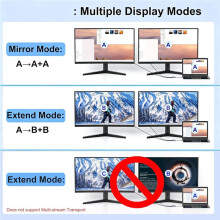Adaptador USB C A Doble -Compatible, Divisor -Compatible 4K@60Hz para Pantalla Extendida Doble -Compatible