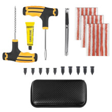 30PCS Car Tire Plug Kit,Essential Car Emergency Flat Tire Repair Kit with Drill Rubber Repairs Screws Tires Repair Plugs