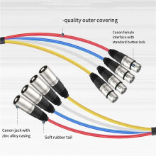 2X Cable XLR de 4 Canales Macho A Hembra de 2 M con Conectores de Colores para Micrófonos Profesionales, Escenarios, Estudios y Directos.