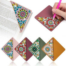 Pezzi Segnalibri Dipinti con Diamanti, Segnalibri DIY con Diamanti per Gli Amanti Dei Libri, Kit di Segnalibri Angolari con Creazione di Triangoli