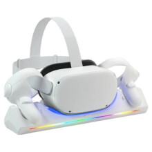 Station de Charge Magnétique pour Casque VR pour Meta/ pour Quest 2 et Contrôleurs avec Prise US de Charge Magnétique