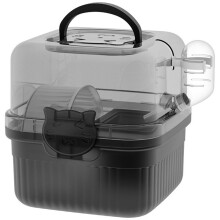 2 Layer Hamster Travel Cage with Handle Breathable ChinchillaCarrier Bag Large Capacity Water Bottle Pet Carrying Box B