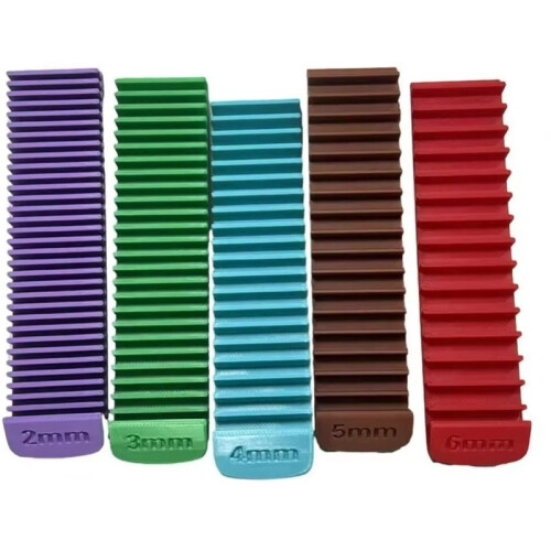 Polymer Clay Thickness Guide , 5 Color-Coded Thickness Cutting Tools (2mm, 3mm, 4mm, 5mm, 6mm),3D Printed