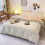 Washed Cotton Bedding Set Gray Orange Blue 4-Piece 1