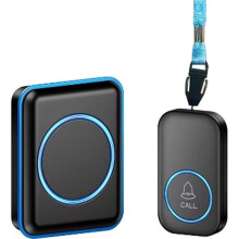 1set Wireless Doorbell, Lanyard Pager for the Elderly, Patient Care Reminder Bell,Elderly Pager Black US Plug