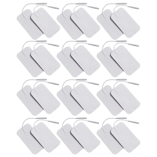 Electrode Pads 2x4" 24Pcs 3rd Gen Reusable Tens Unit Pads Replacement SM Electrodes Compatible for TENS 1
