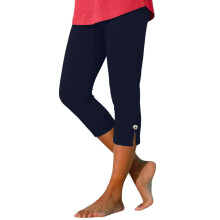 Women's Navy Capri Leggings with Decorative Buttons,