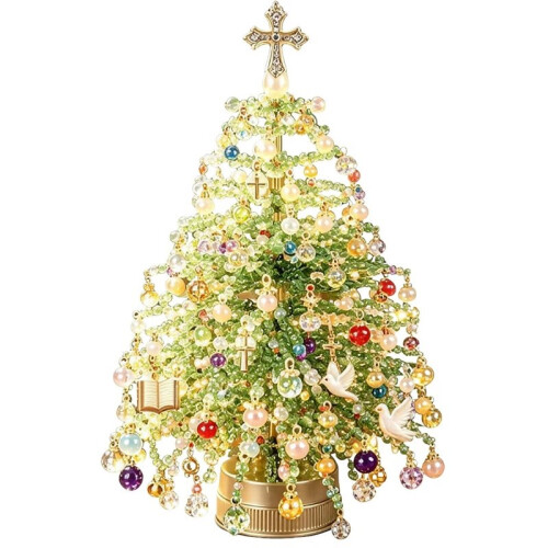 Handmade Bead Weaving Tabletop Tree DIY Kit, Multi-Themed Holiday Decor Set, Stress Relief  Making Gift B