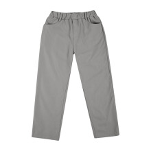 Boys' Grey Chino Pants with Pockets Pull-On Straight Fit