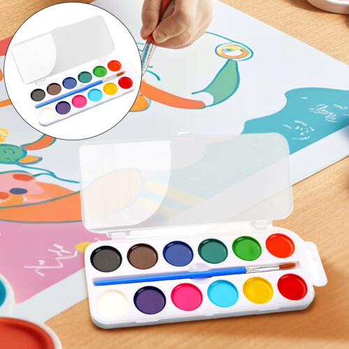 Semi-dry solid watercolor paint set 12 14 18 colors