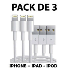 Cable chargeur USB - ZSONIX - iPhone 11 / 11 Pro / 11 Pro Max - 1 m - Blanc - Pack 2