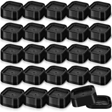 24 Pack Furniture Risers Adjustable Bed Desk Leg Risers 1.38" Stackable Heavy Duty Square Bed Raising Blocks