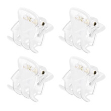 Mini Octopus Claw Clips White Pearlescent 12 pcs