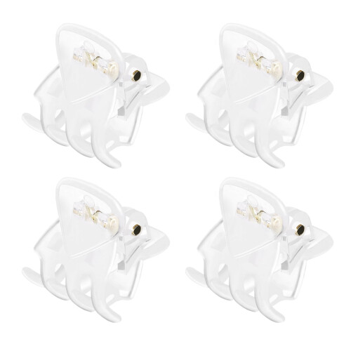 Mini Octopus Claw Clips White Pearlescent 12 pcs