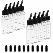 10 Pack Airbrush Paint Bottles 30ML Scale Marks Jars with Caps for Dual-Action Siphon Suction Feed Airbrush Accessories
