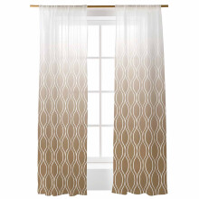 Sheer Curtains Abstract Brown Gradient 52x108 in 2 Panels