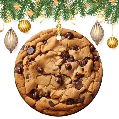 Chocolate Cookie Ceramic Ornament Round 1 Pack 1