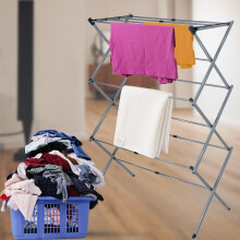 3 Tier Extendable Clothes Airer Dryer Metal Laundry Drying Rack Indoor Outdoor