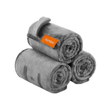 Pack of 3 Pet Blankets - Flannel - Slate Grey - Washable, 102 x 73 cm
