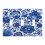 Light Switch Cover Plate Blue Floral Pattern 3-Gang 1
