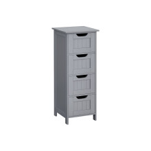 Bathroom Floor Storage Cabinet - Wood - Mystic Grey - Freestanding with 4 Drawers