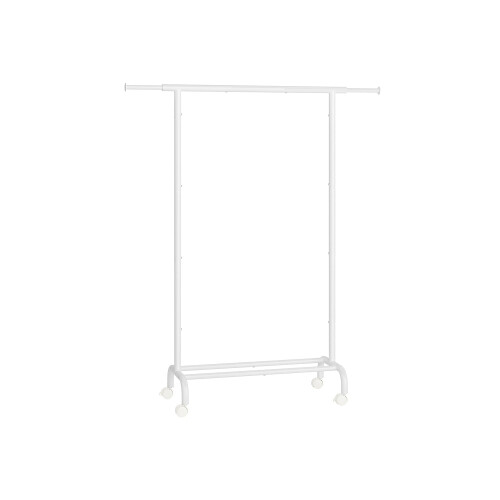 Clothes Rack - Metal - Cloud White - Extendable Hanging Rail with Wheels, 45 kg Capacity