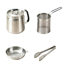 68oz 304 Edelstahl Ölfiltertopf mit Feinem Sieb & Zange, Hitzebeständigem Griff, Behälter für Speckfett