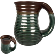 Mug Chauffant en Céramique de 18 Oz, Mugs à Café Faits à la Main avec une Poignée Confortable pour le Bureau et la Maison A