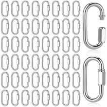 50Pcs 2 Inch Quick Link Chain Connector M5 3/16" Galvanized Steel for Connecting Hammock Swing Pet Leash Key Chain Gym