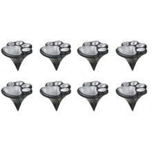 8pcs Paws Print Solar Light, Outdoor Waterproof Light, Pet Souvenir Decoration, Pet Lover'S Gift, White Light