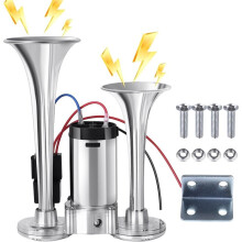 12V 600DB Air Horn Dual Trumpets, Super Loud Truck Train Horns Kit with Air Compressor for Any 12V SUV Motorcycle Trucks