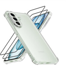 Coque - TECHTA - pour Samsung Galaxy A57 5G - 2 Verres Trempés - Silicone - Coins renforcés - Protection écran - Transparent