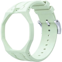 Case Band Ceramics Protective Case Silicone Sport Strap Convert Watch to Wristband for X AP Royal Mint Green