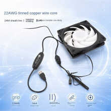 USB 5V to 12V Boost Fan Cable USB to 4 Pin Fan Power Cable 3 Gears Adjustable Speeds USB to 12V Chassis Fan Cable