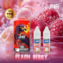 JNR Falcon-X Kit Rechargeable - Peach Berry - 2 Flacons E-liquide 10ml - Batterie 950mAh - Jusqu'à 28000 Boufées