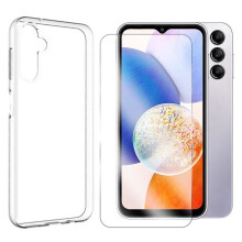Coque souple silicone + film verre trempé - Yuan Yuan - Samsung Galaxy A14 5G 6.6" - Transparent - 9H 0.26mm - Facile à installer