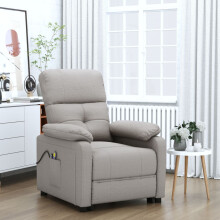 vidaXL Massagesessel Elektrisch Taupe Stoff