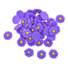 Resin Daisy Flatback Cabochons 50 pcs