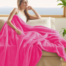 Pryess Fleece Throw Blanket Extra Large Hot Pink
