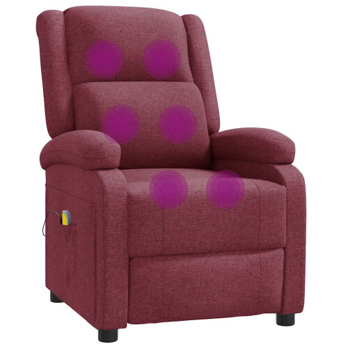VidaXL vidaXL Ohrensessel mit Massagefunktion Weinrot Stoff