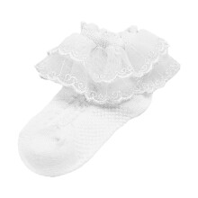 Toddler Cotton Socks with Embroidery and Lace, Spring Autumn
