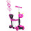 Adjustable Kids Toddler Scooter, with Removable Seat, Back Handle, Pink 1
