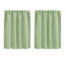 Green Blackout Curtains Set of 2 30x36 in Rod Pocket