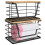 2 Pack Storage Stackable Kitchen Laundry Organizers with Bamboo Top, Wall Mount Large Trash Bag Holder and Standard 1
