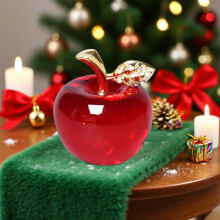 Red Glass Apple Ornaments for AuroraX Birthday Decor